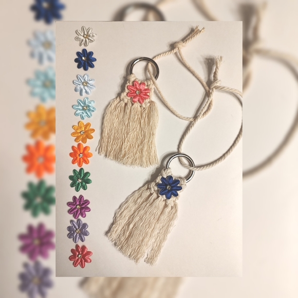 Handmade Macrame Rearview Mirror Accessories - Picture 1 of 4